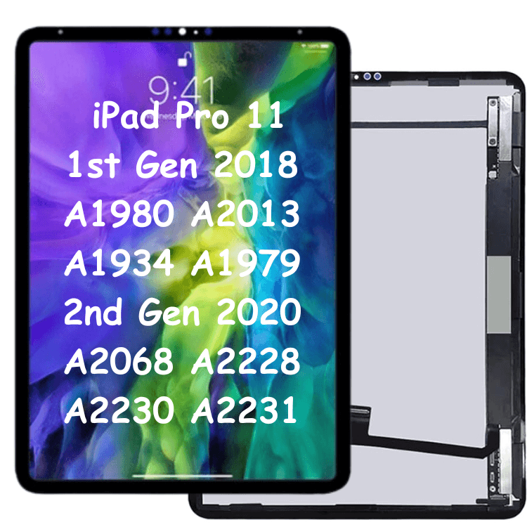 LCD Screen Display & Touch Digitizer Assembly For iPad Pro 11 1st Gen 2018 A1980 A2013 A1934 A1979 / 2nd Gen 2020 A2068 A2228 A2230 A2231 (Black) - Best Cell Phone Parts Distributor in Canada, Parts Source LCD Screen Display & Touch Digitizer Assembly For iPad Pro 11 1st Gen 2018 A1980 A2013 A1934 A1979 / 2nd Gen 2020 A2068 A2228 A2230 A2231 (Black) - Best Cell Phone Parts Distributor in Canada, Parts Source